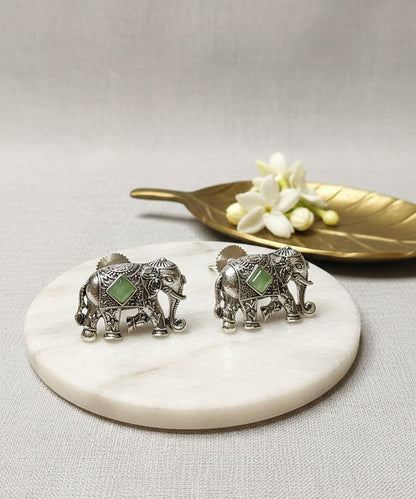 Mahroosh-Silver Elephant Stud Earing