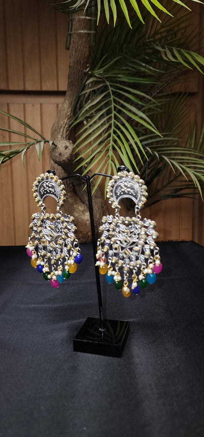 MULTI COLOUR STONE EAR RINGS