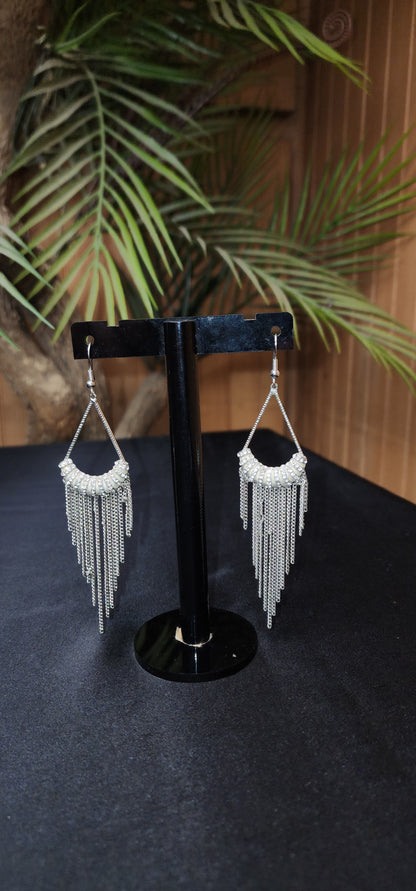 STONE CHAIN EARRINGS