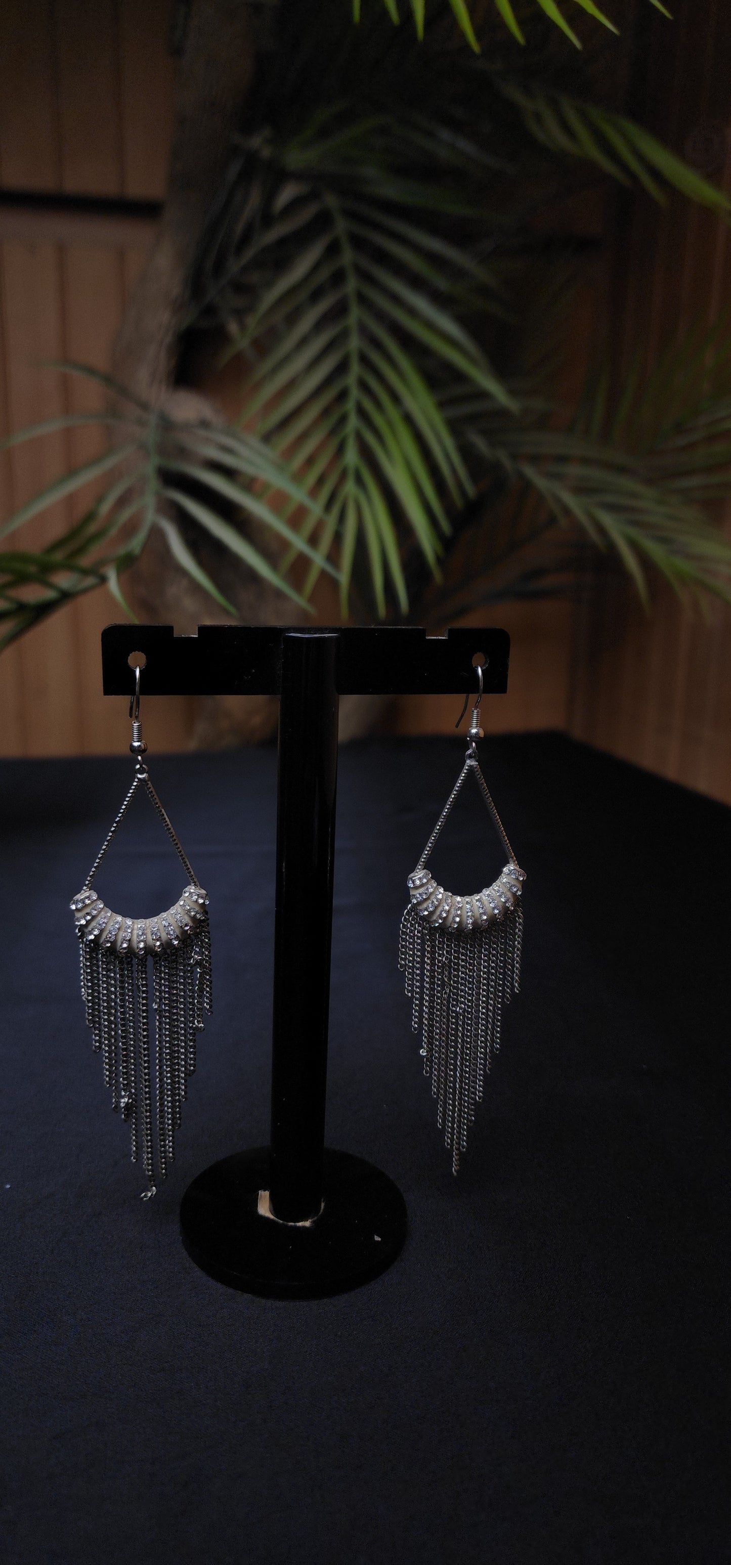 STONE CHAIN EARRINGS