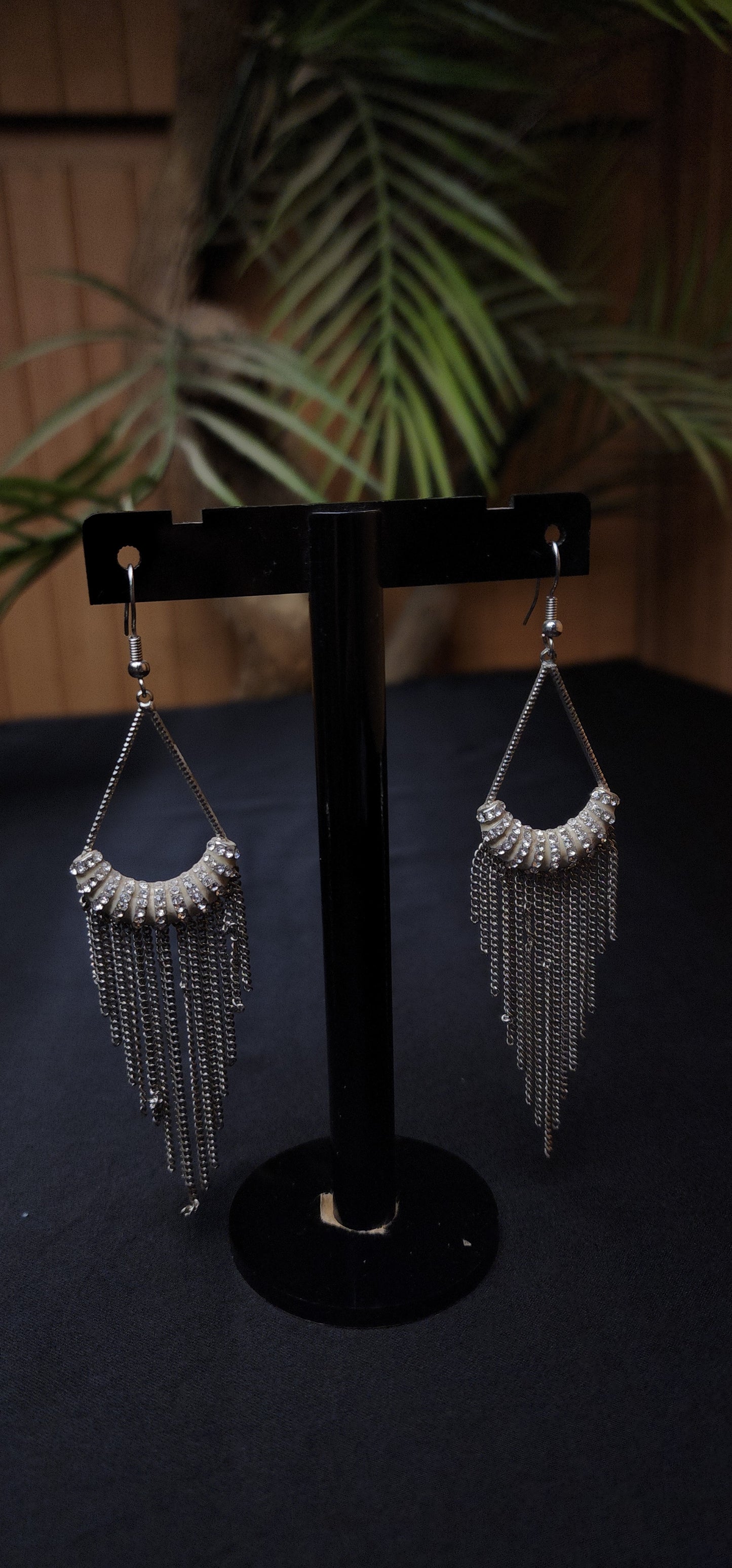 STONE CHAIN EARRINGS