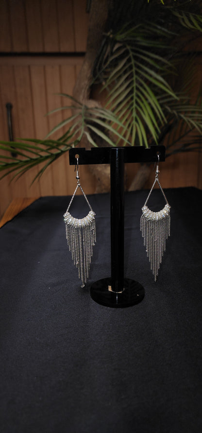 STONE CHAIN EARRINGS