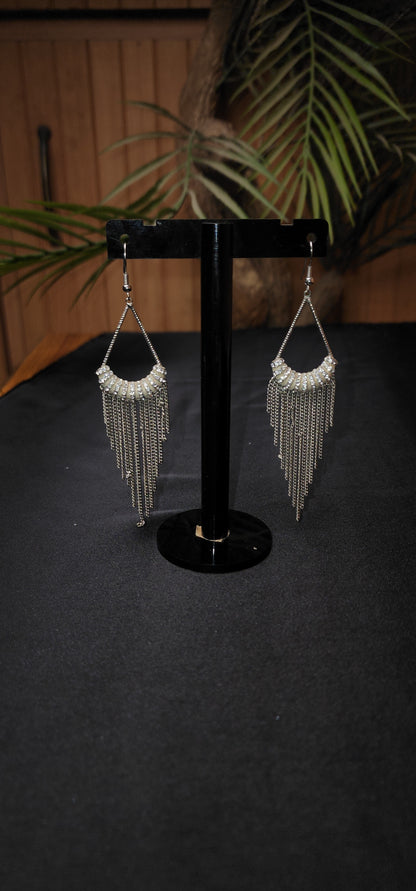 STONE CHAIN EARRINGS