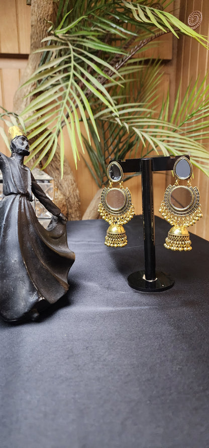 ROUND MIRROR  INSIDE EARRINGS