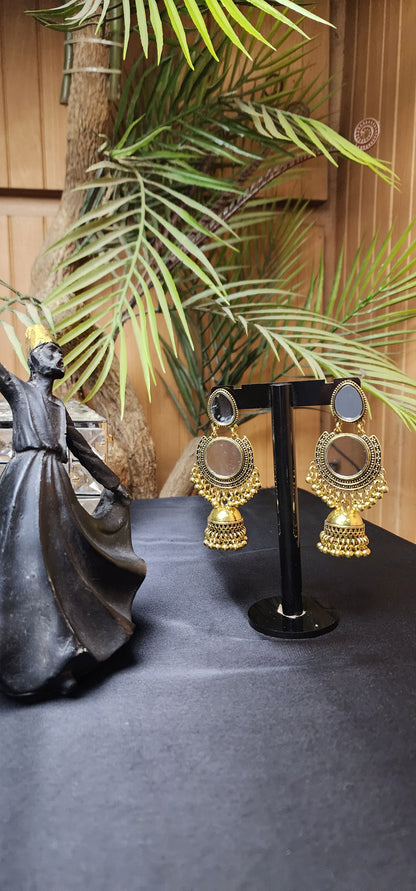ROUND MIRROR  INSIDE EARRINGS
