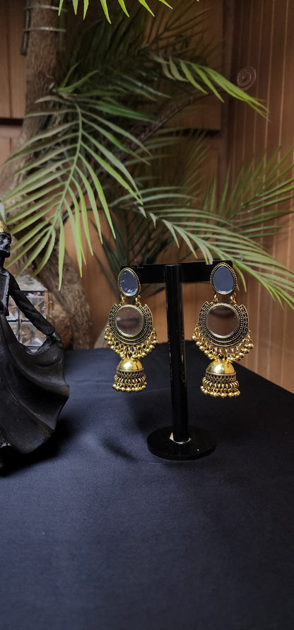 ROUND MIRROR  INSIDE EARRINGS