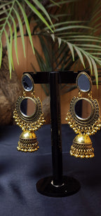 ROUND MIRROR  INSIDE EARRINGS