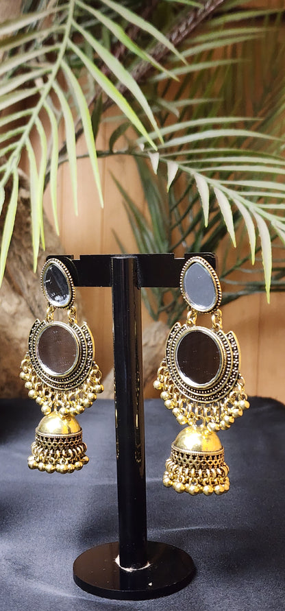 ROUND MIRROR  INSIDE EARRINGS