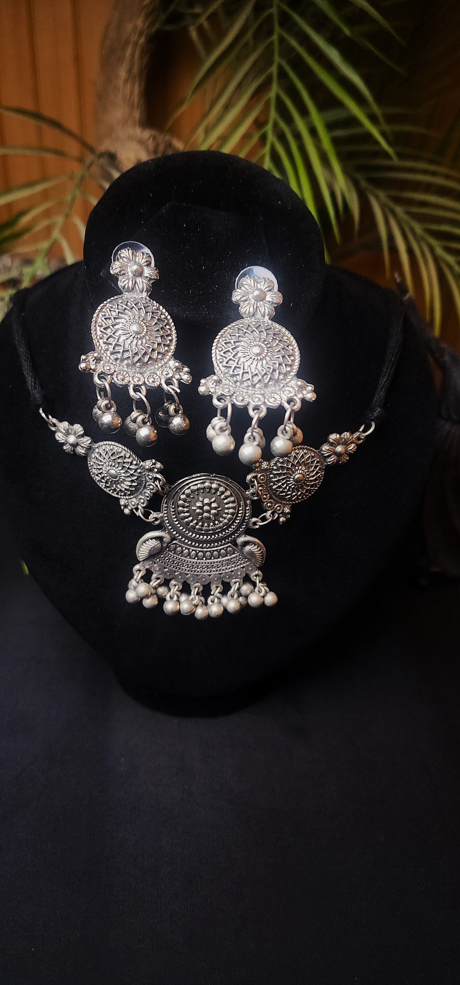 Choker with Earrings Indian Oxidized Jewelry