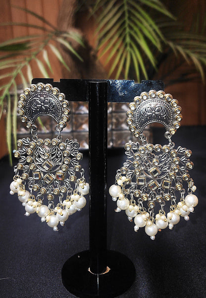 Multi Polki & Pearl Earrings