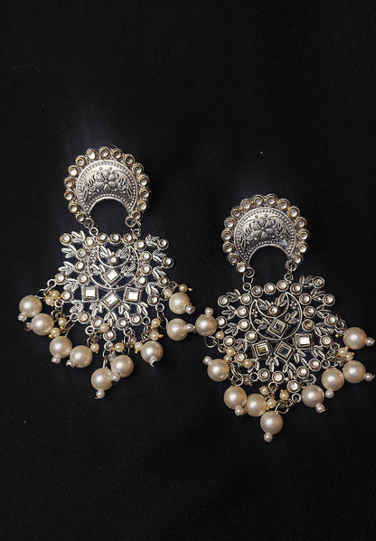 Multi Polki & Pearl Earrings