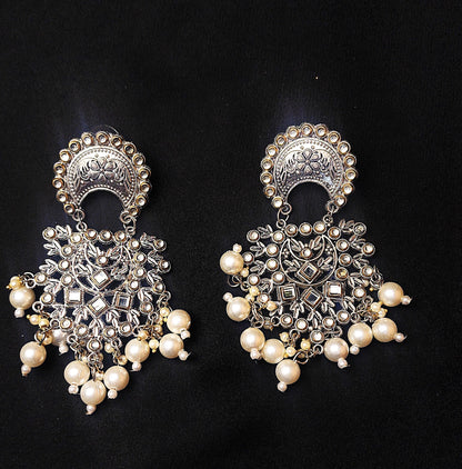 Multi Polki & Pearl Earrings