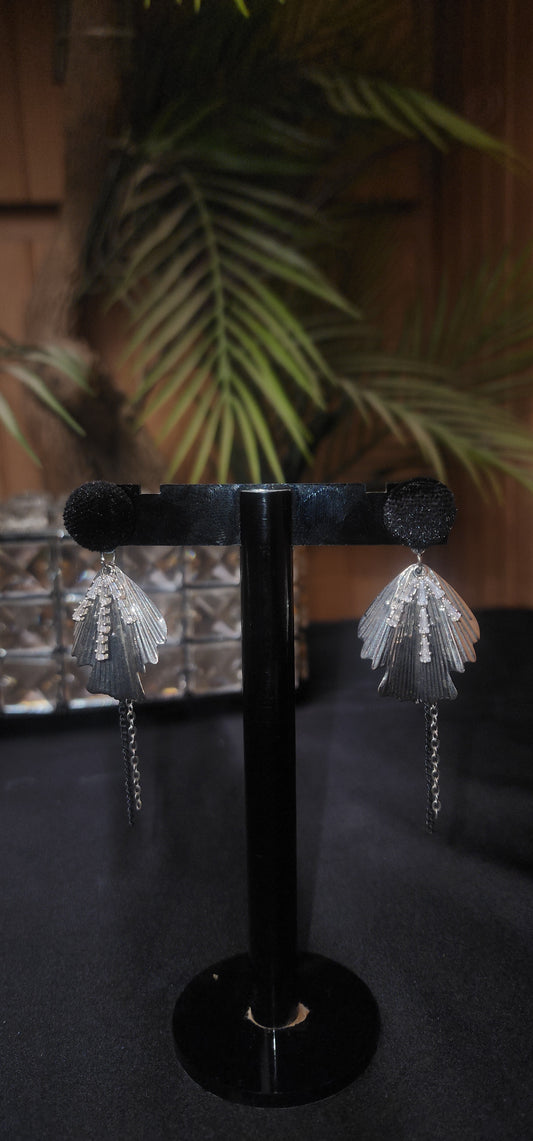 Celeste-Silver Drop Earrings