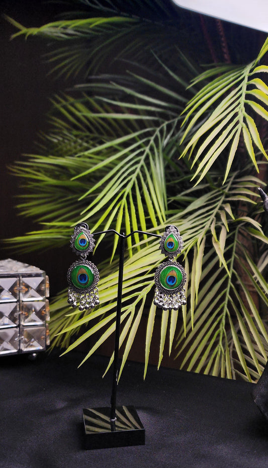 Peacock Silver Earrings