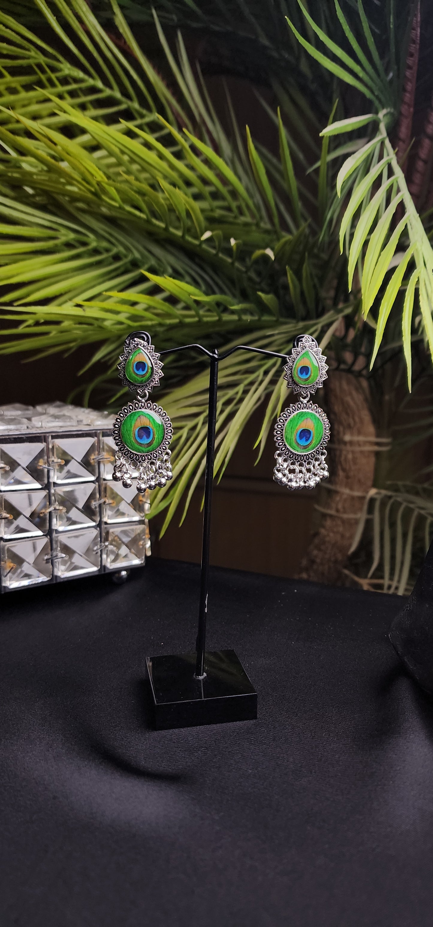 Peacock Silver Earrings