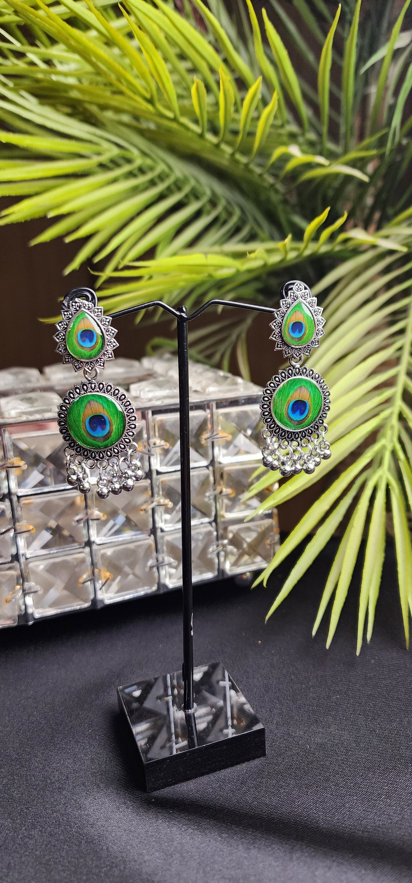 Peacock Silver Earrings