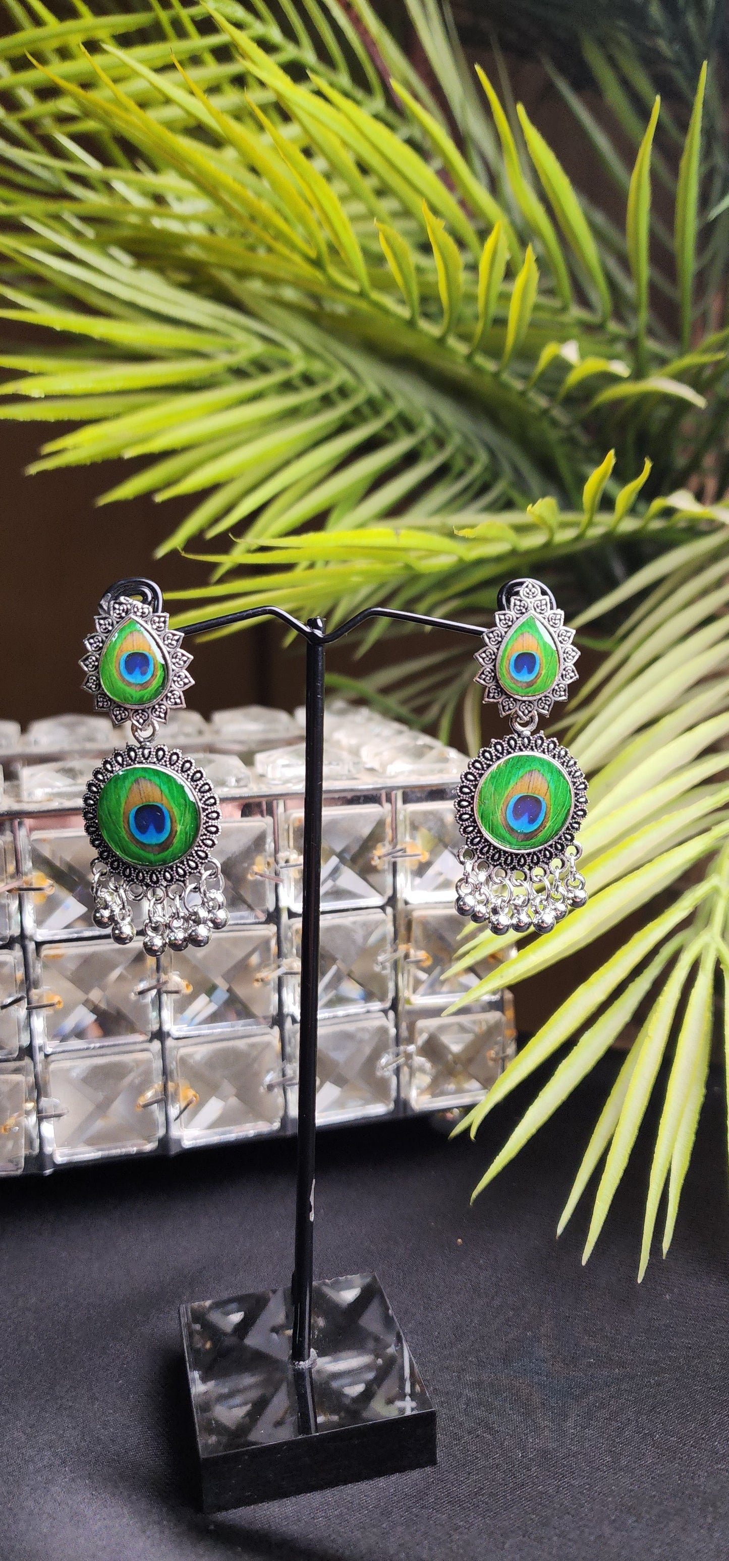 Peacock Silver Earrings