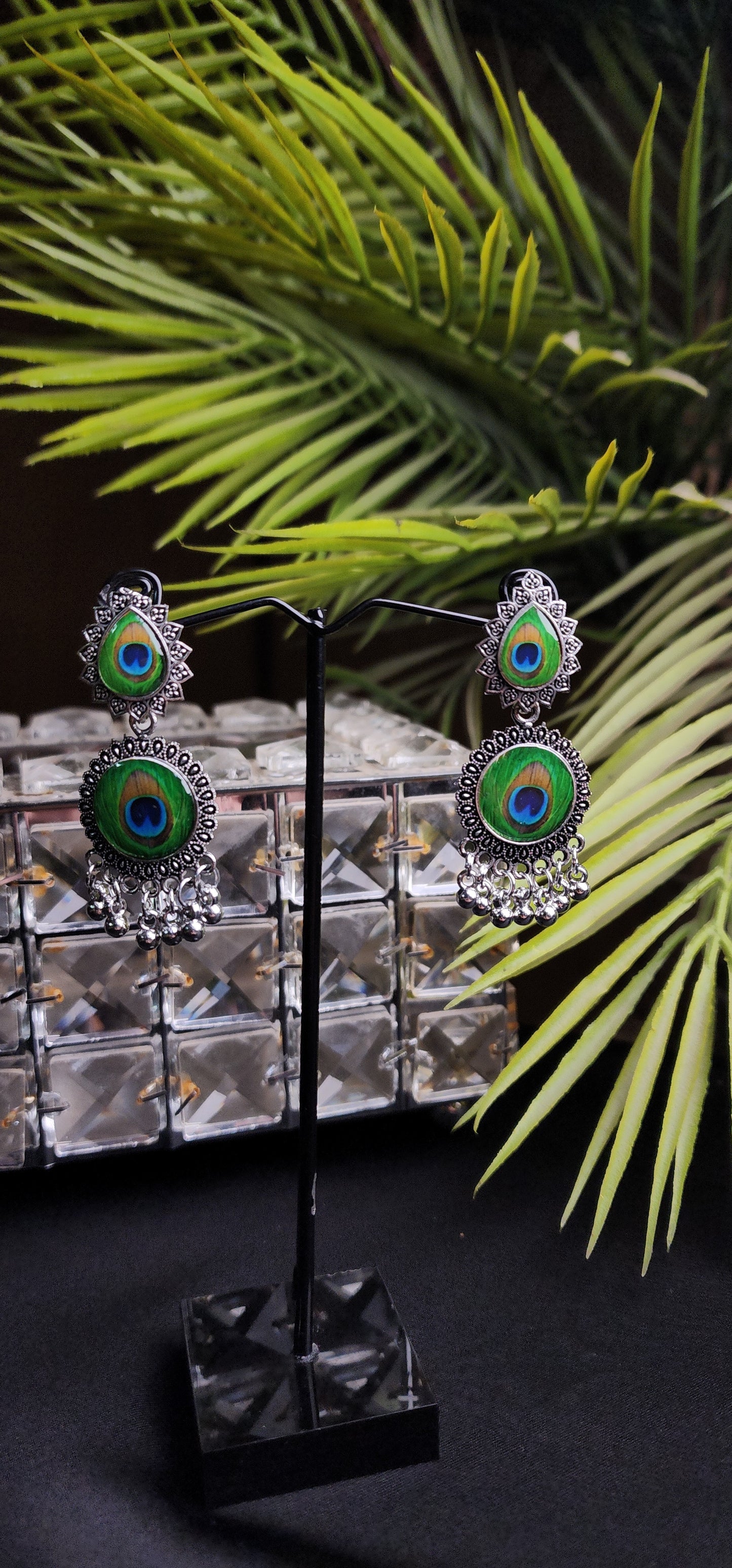 Peacock Silver Earrings