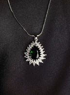 Green Big Size Diamond Style Stone Inside  Pendant Set