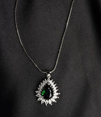 Green Big Size Diamond Style Stone Inside  Pendant Set