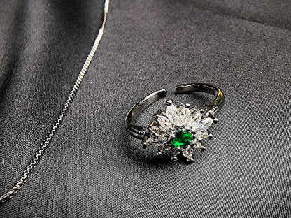 Green Big Size Diamond Style Stone Inside  Pendant Set