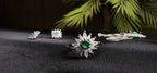 Green Big Size Diamond Style Stone Inside  Pendant Set
