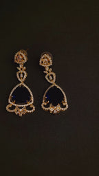 Breathtaking sapphire and AMERICAN diamond earrings