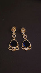 Breathtaking sapphire and AMERICAN diamond earrings