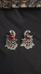 OXIDIZED PEACOCK MULTI POLKI AND PEARL
