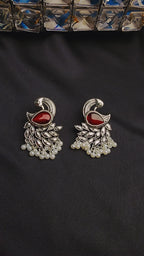 OXIDIZED PEACOCK MULTI POLKI AND PEARL