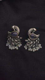OXIDIZED PEACOCK MULTI POLKI AND PEARL
