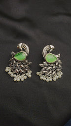 OXIDIZED PEACOCK MULTI POLKI AND PEARL