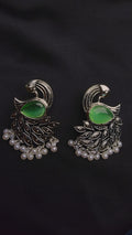 OXIDIZED PEACOCK MULTI POLKI AND PEARL