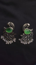 OXIDIZED PEACOCK MULTI POLKI AND PEARL