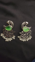 OXIDIZED PEACOCK MULTI POLKI AND PEARL