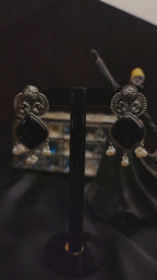 stunning silver-toned earrings BLOACK STONE