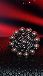 LARGE CIRCULAR SILVER RING