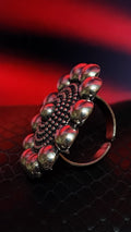 LARGE CIRCULAR SILVER RING