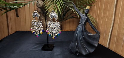 MULTI COLOUR STONE EAR RINGS