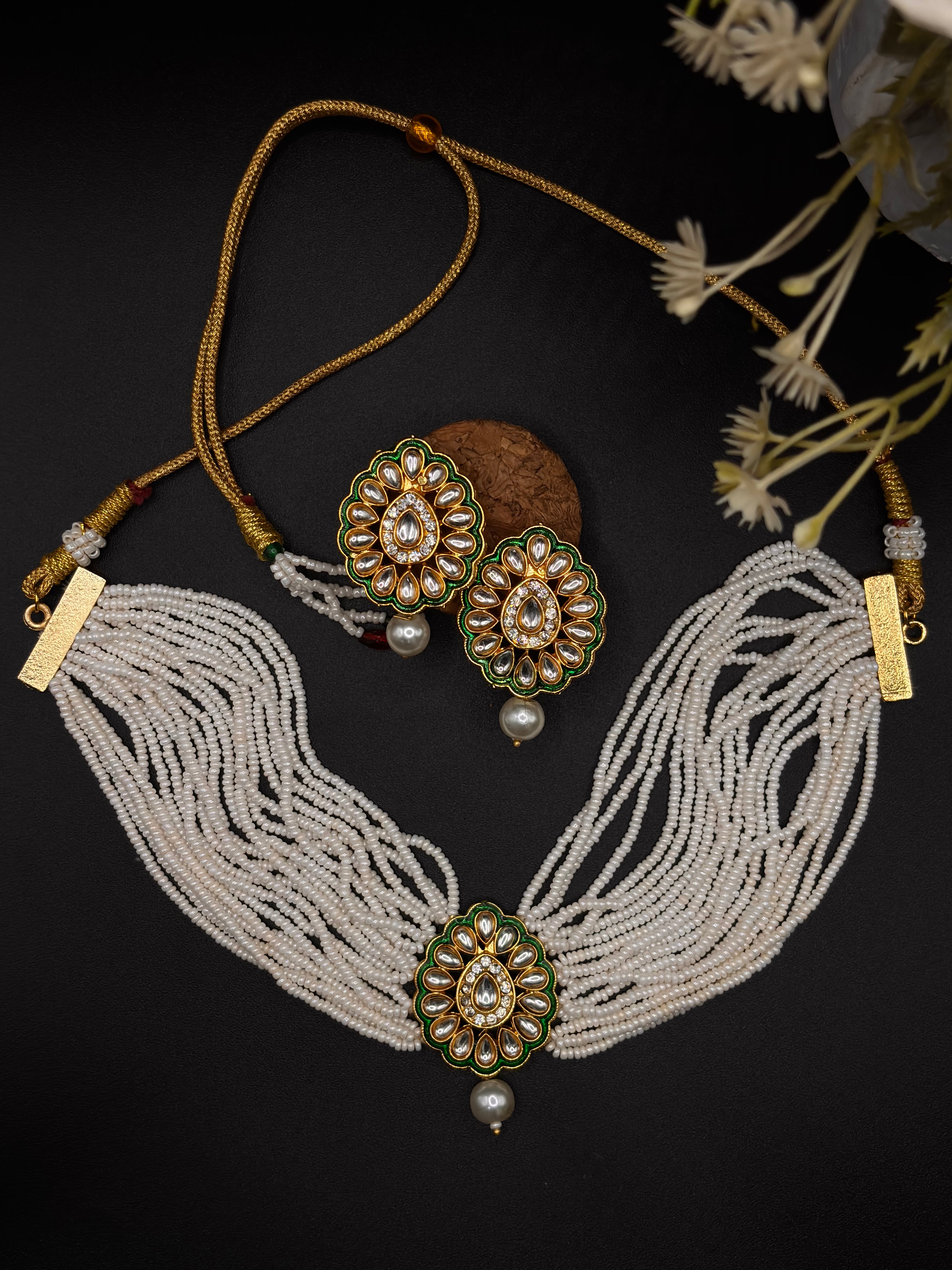 PEARL KUNDUN SET INDIAN JEWELLERY✧˖°⋆｡˚