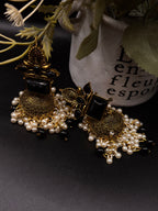 GOLD JHUMKA WITH PEARLS