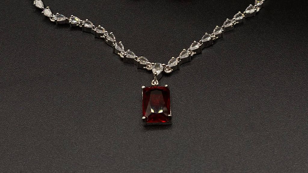 RUBY and crystal jewelry set.