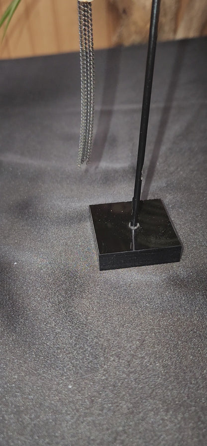 STONE CHAIN PEARL EARRRINGS