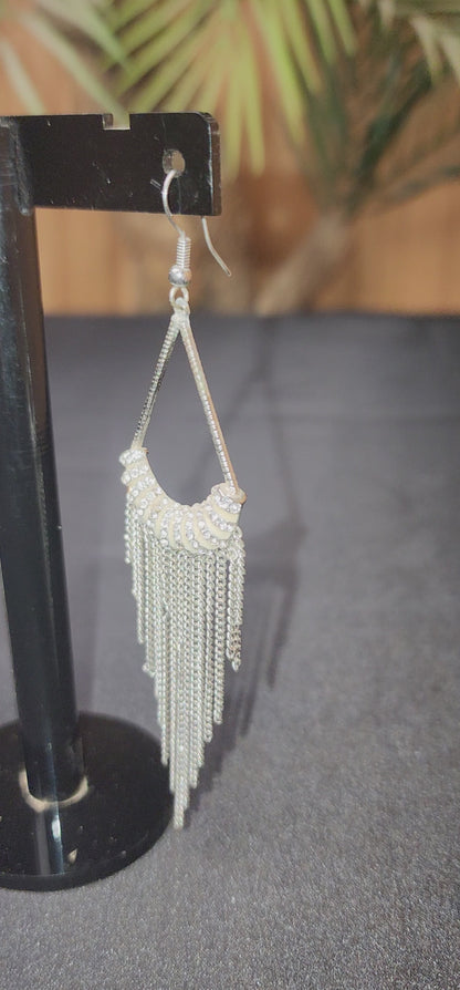 STONE CHAIN EARRINGS