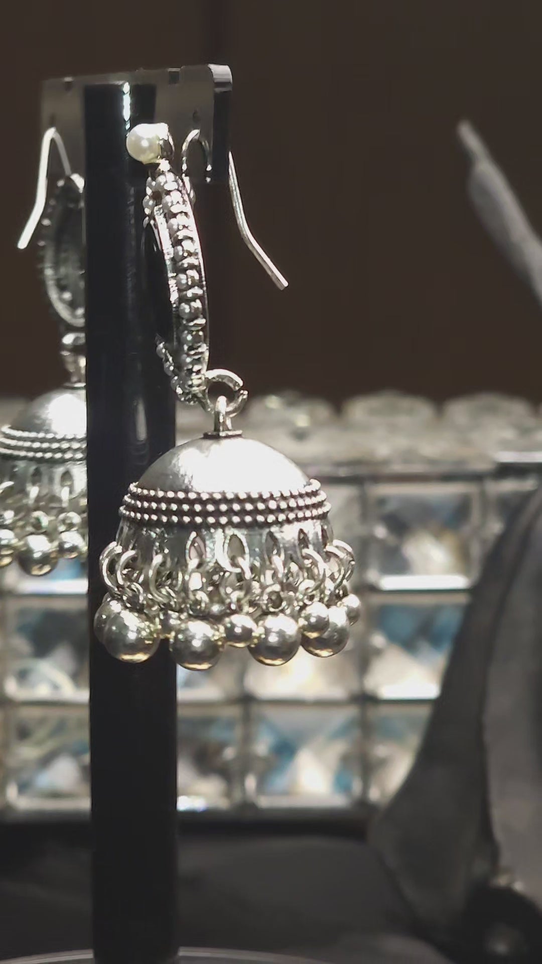 SILVER OXIDIZED JHUMKA