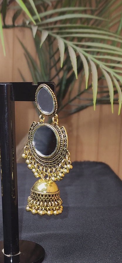 ROUND MIRROR  INSIDE EARRINGS