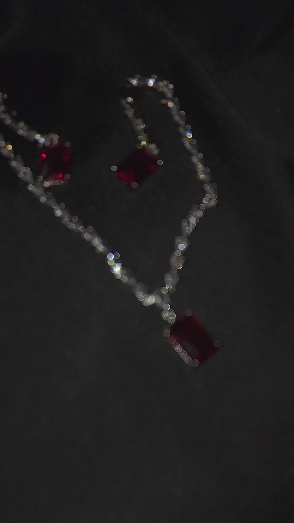 RUBY and crystal jewelry set.