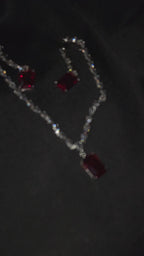 RUBY and crystal jewelry set.