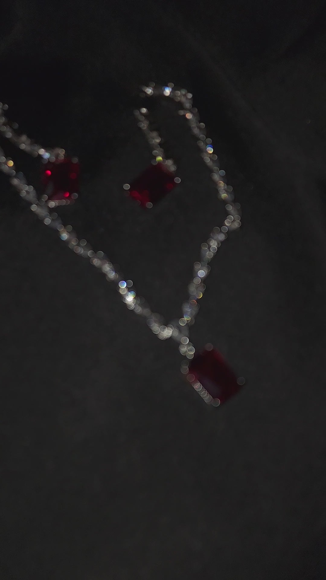 RUBY and crystal jewelry set.