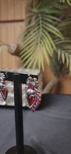 ❤️🐘 Red Elephant Heart Stone Earrings
